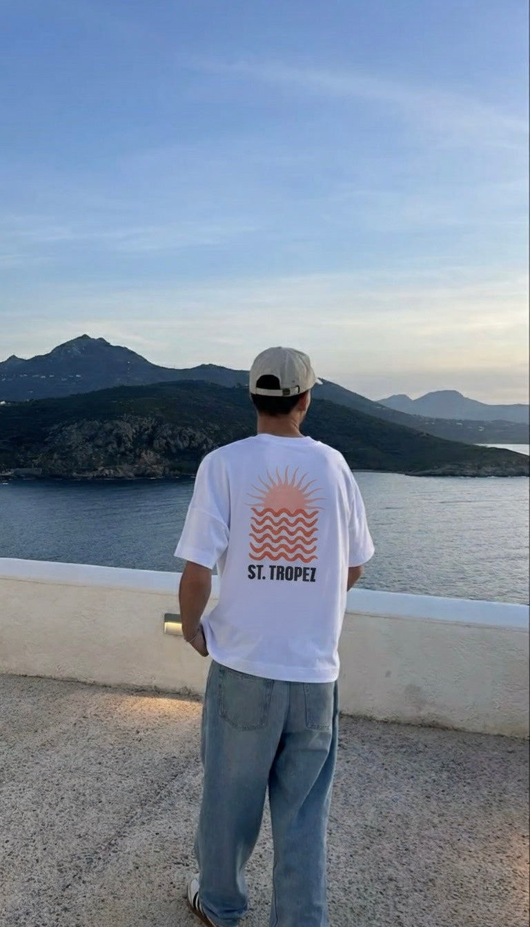 St. Tropez Sunset White Tee