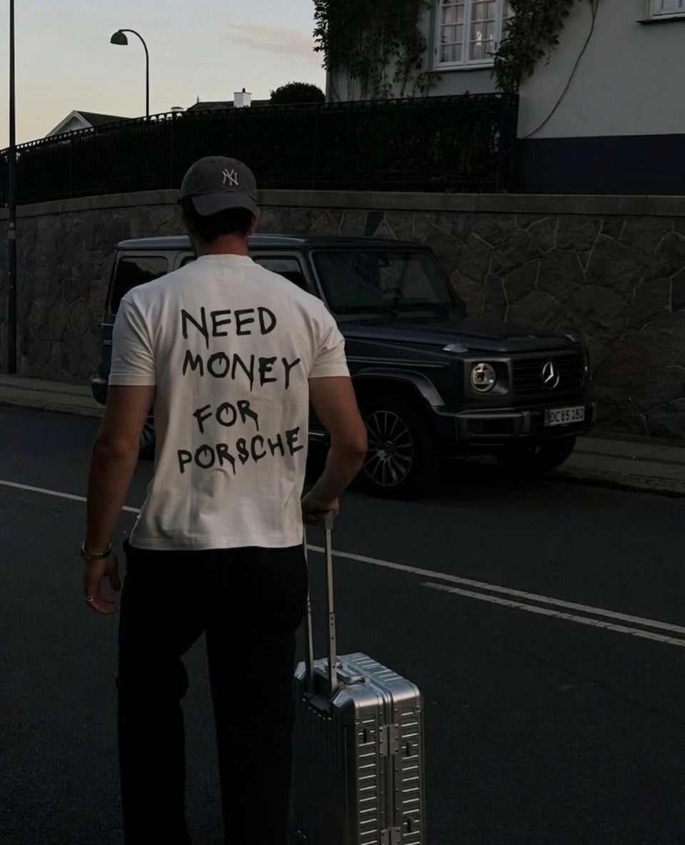 Need Money For Porsche White Tee