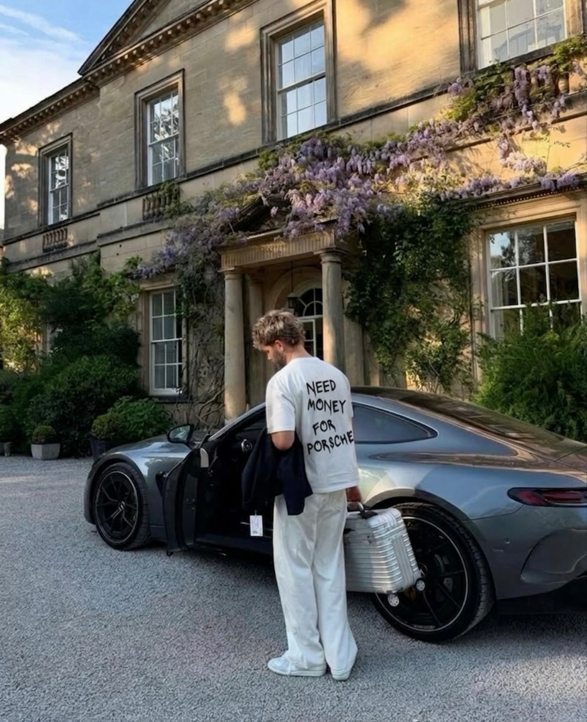 Need Money For Porsche White Tee