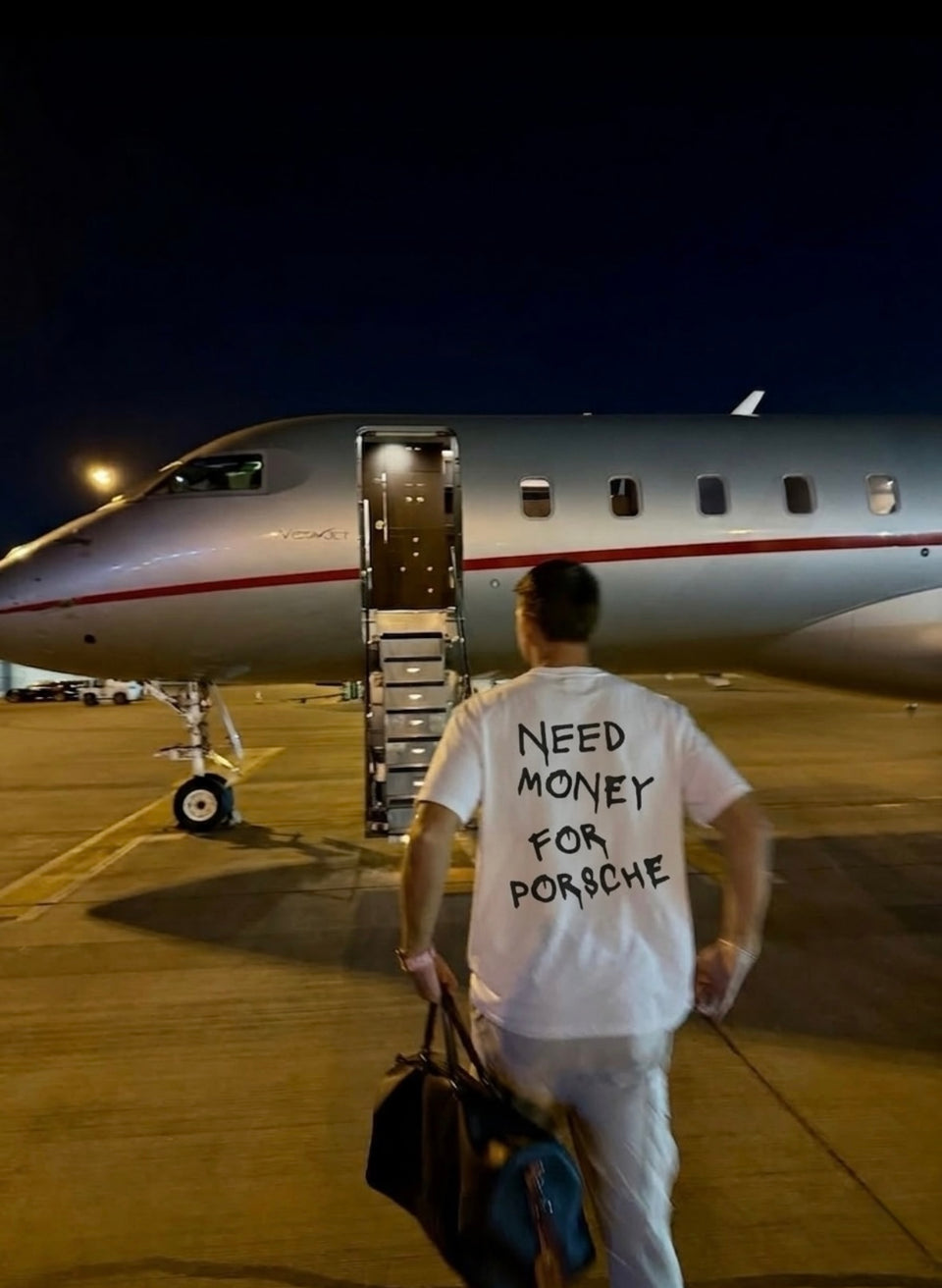 Need Money For Porsche White Tee