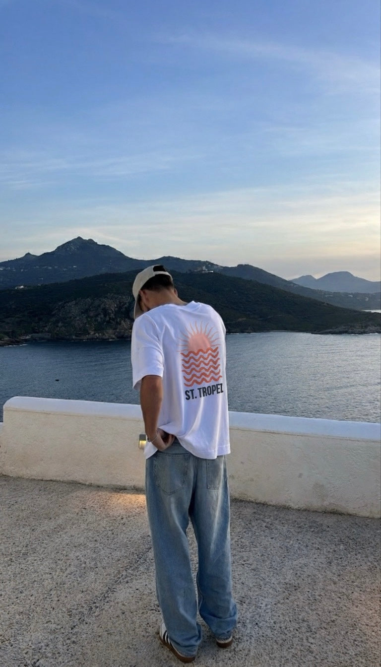 St. Tropez Sunset White Tee