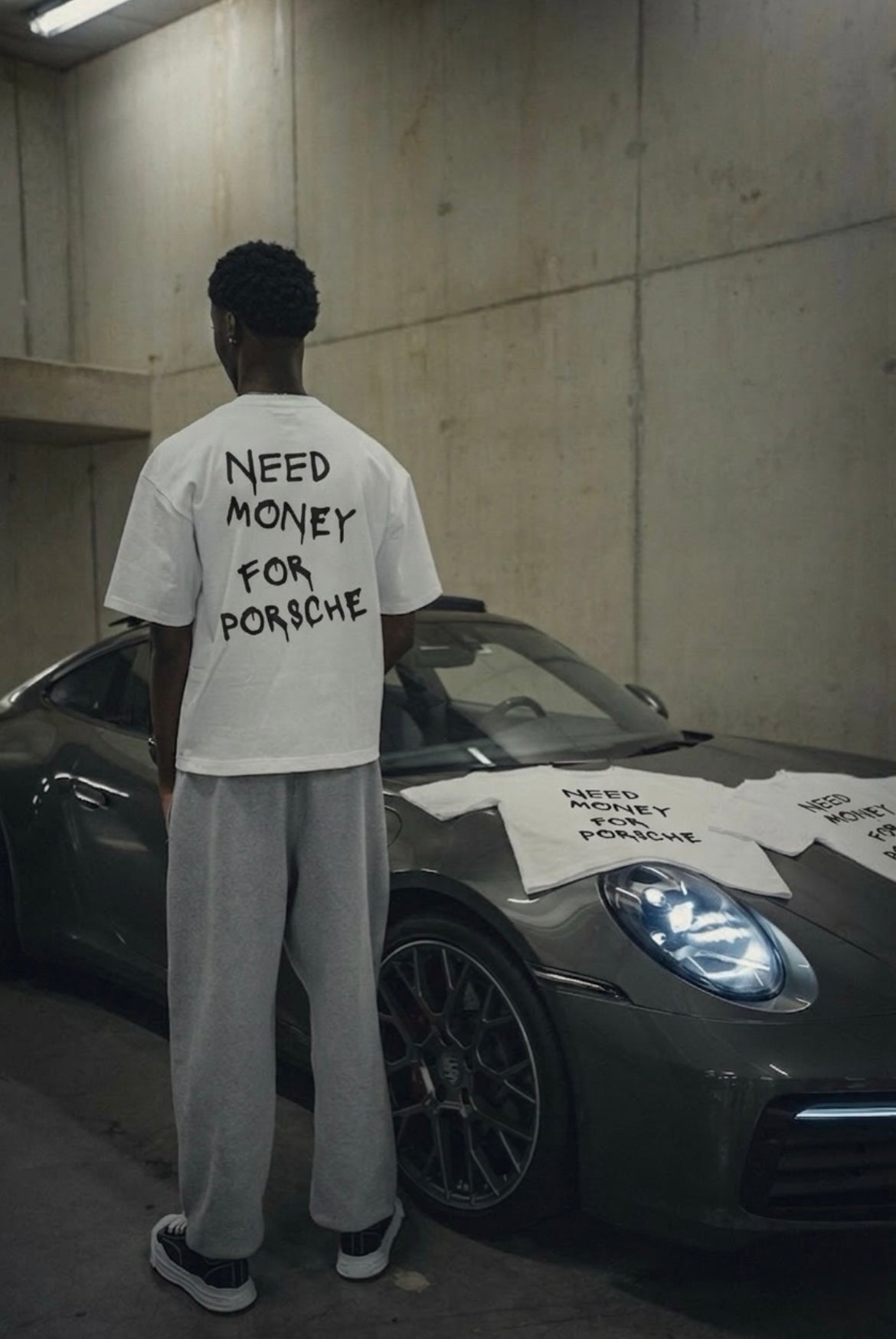 Need Money For Porsche White Tee