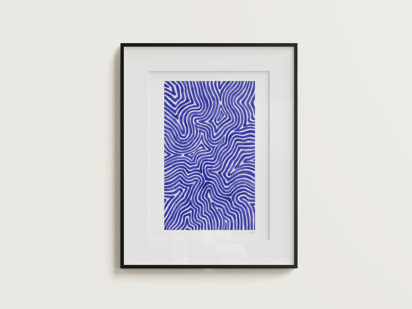 Blue Finger Print Maze Digital Print