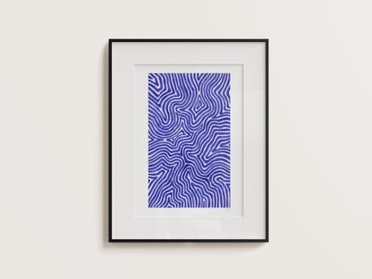 Blue Finger Print Maze Digital Print