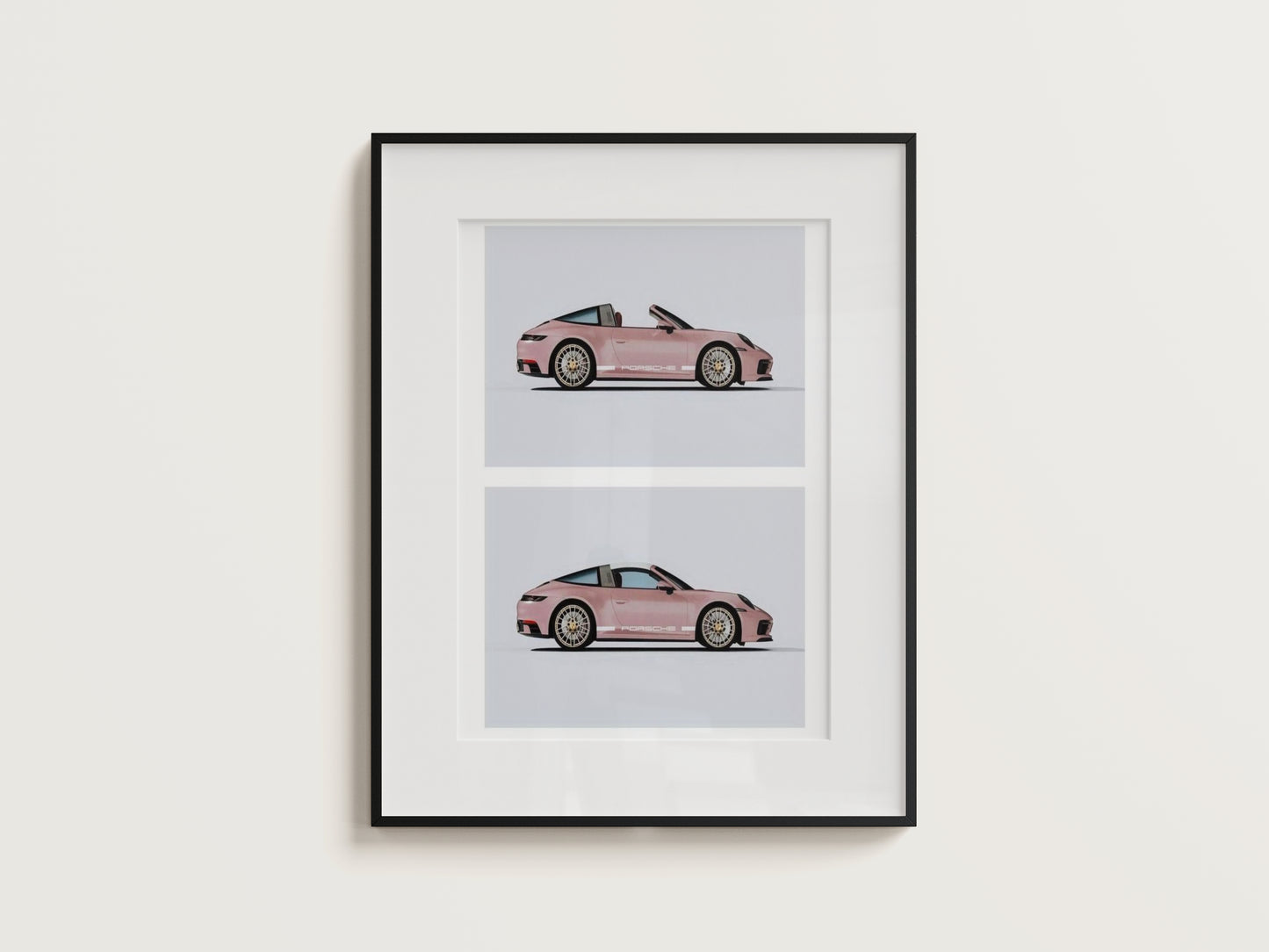 Double Pink Porsche Digital Print