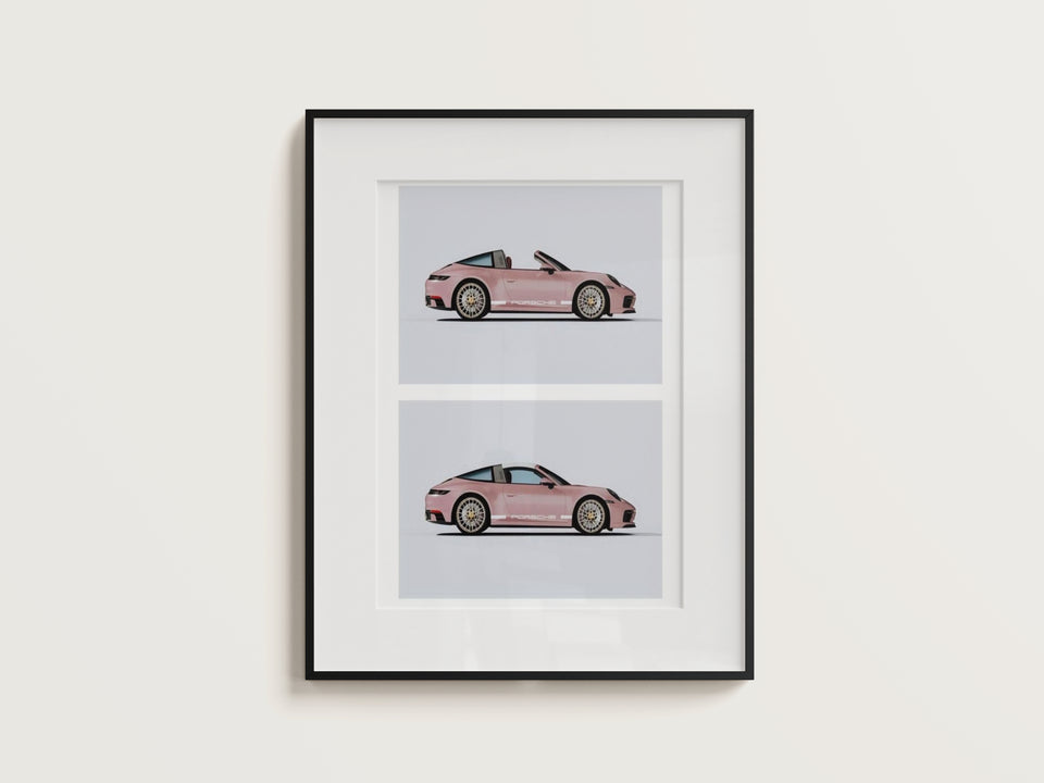 Double Pink Porsche Digital Print