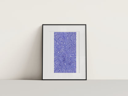 Blue Finger Print Maze Digital Print