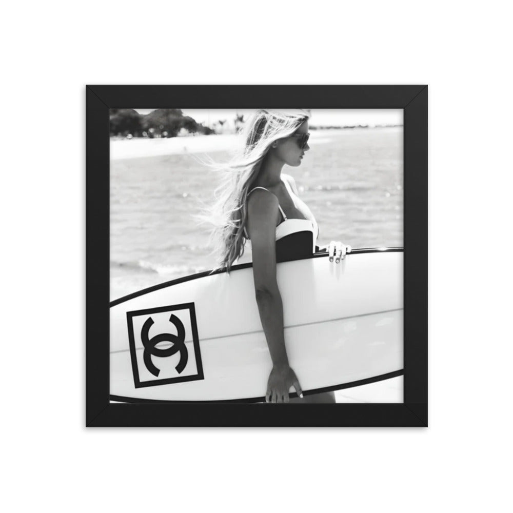 Chic Surfer Framed Poster