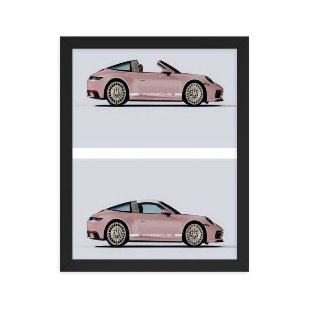 Double Pink Porsche Framed Print