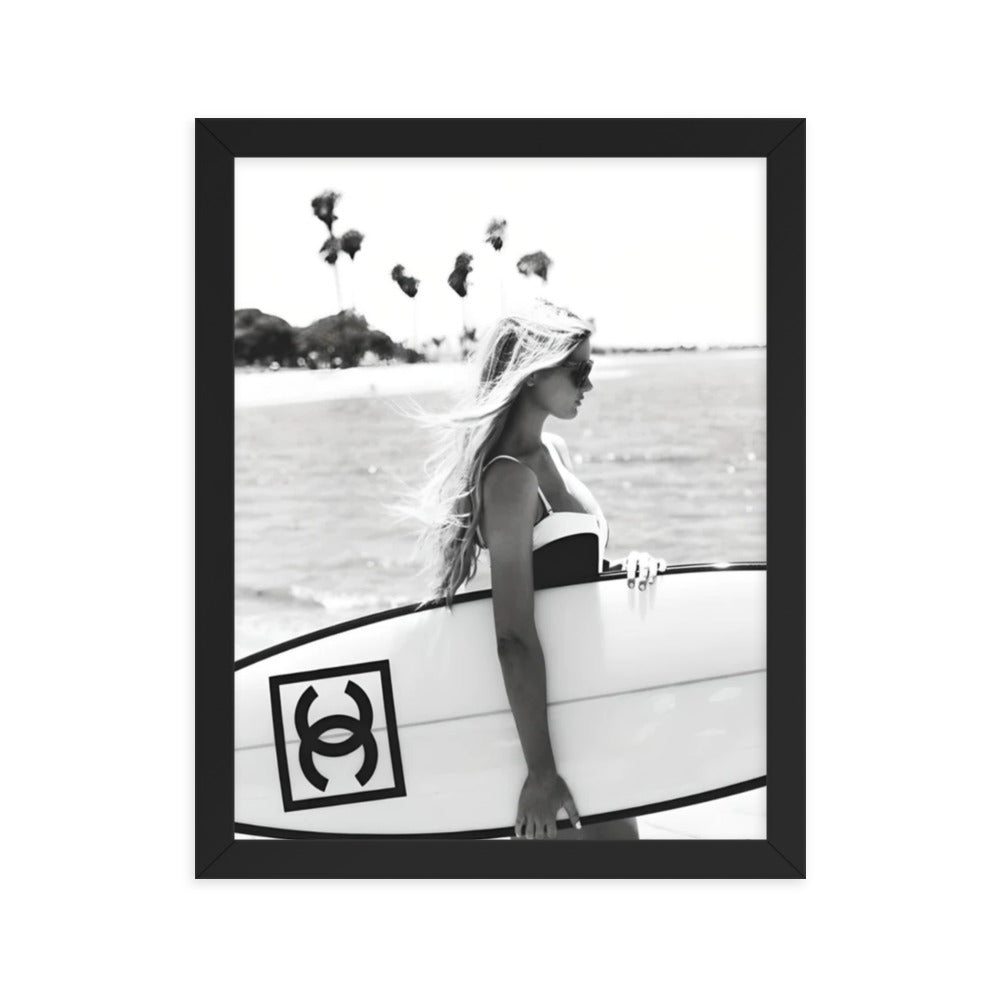 Chic Surfer Framed Poster