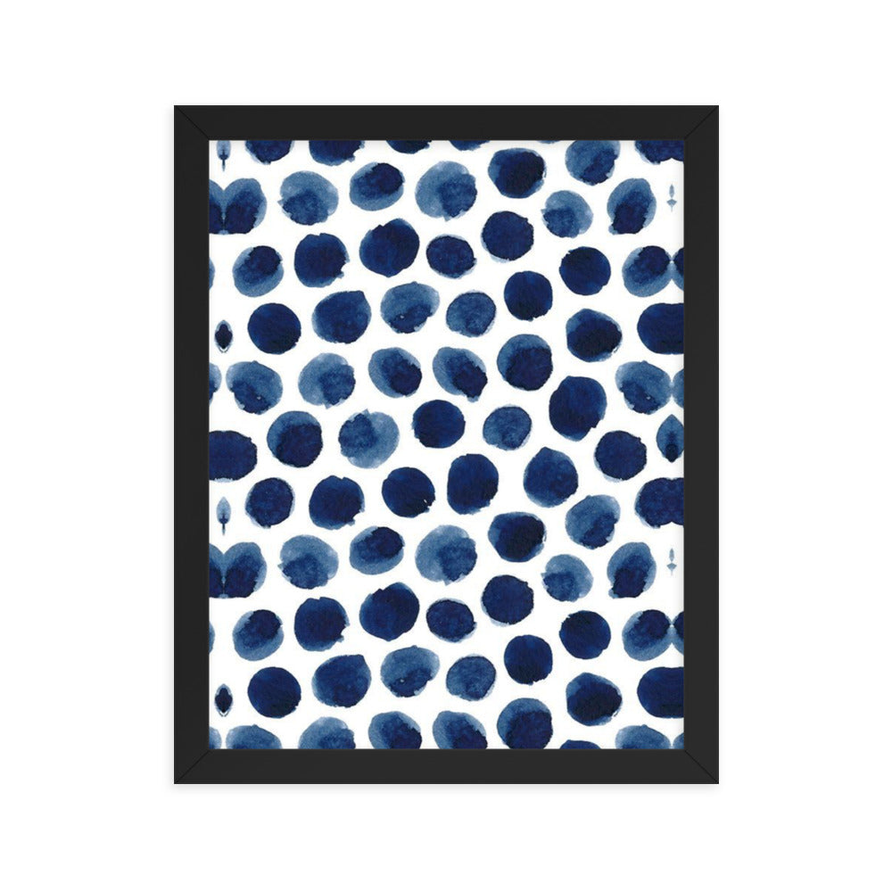 Blue Spots Framed Poster