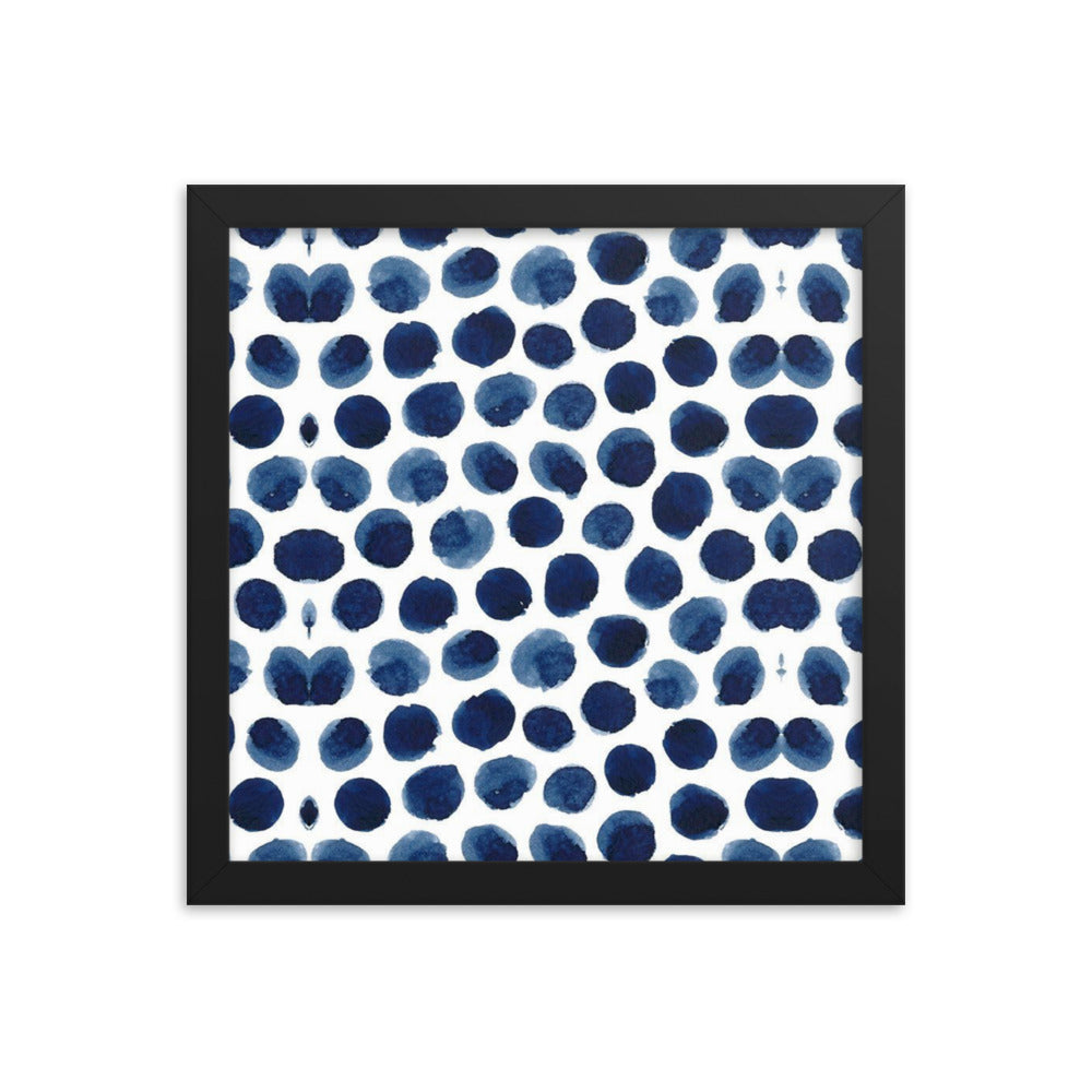 Blue Spots Framed Poster