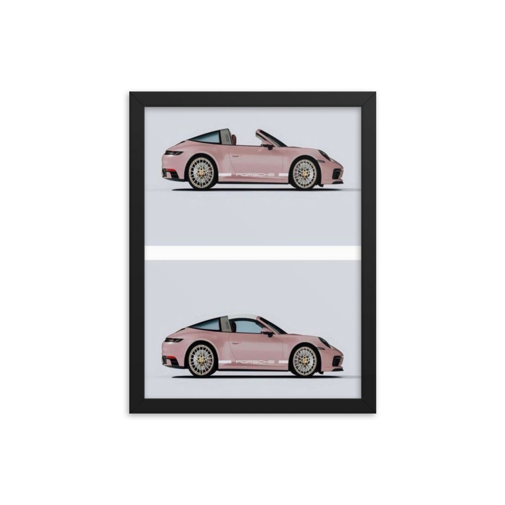 Double Pink Porsche Framed Print