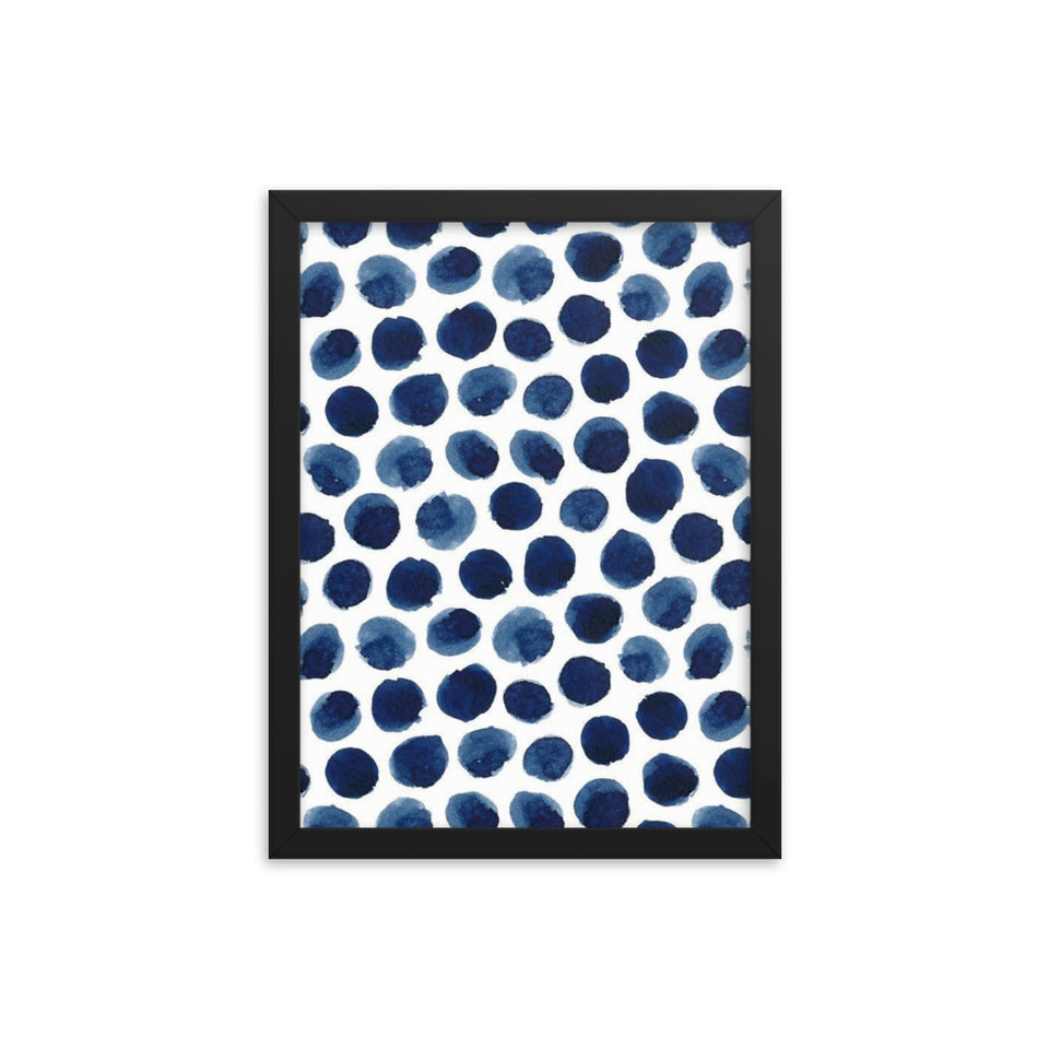 Blue Spots Framed Poster