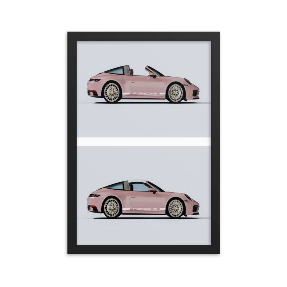 Double Pink Porsche Framed Print