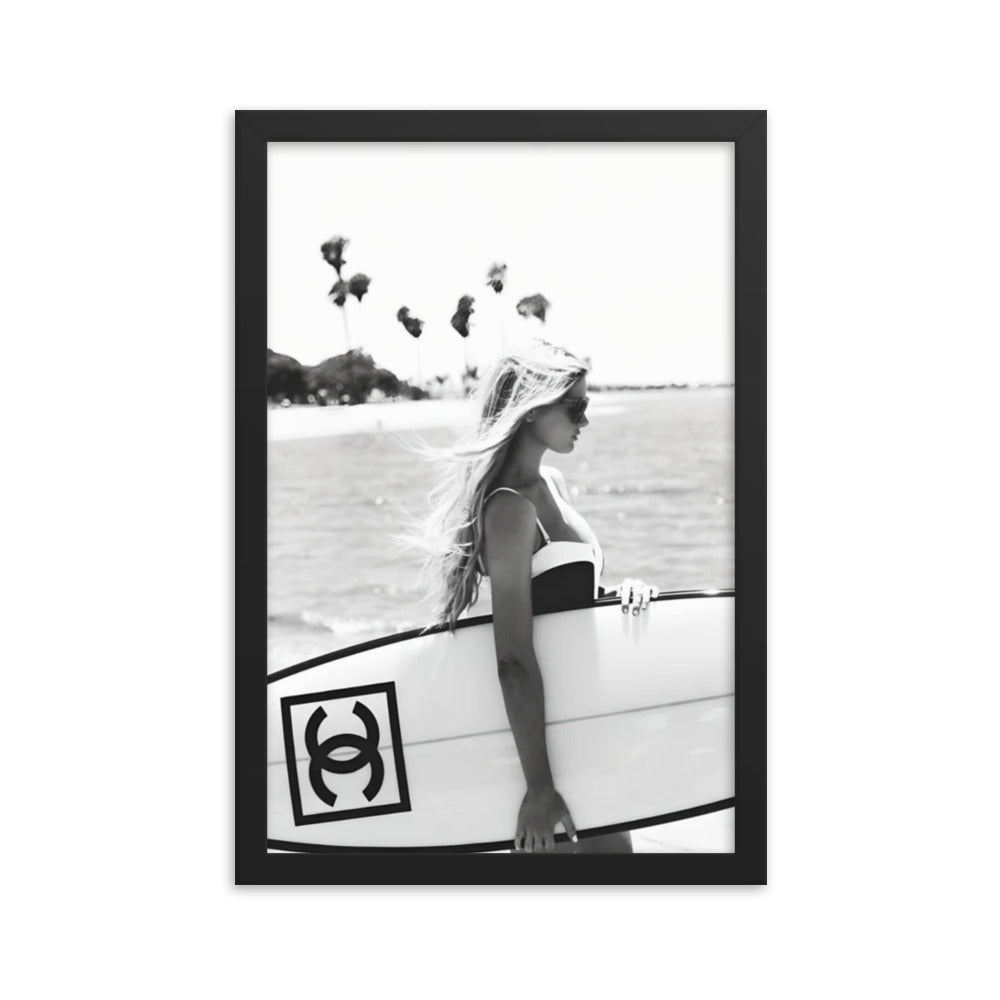 Chic Surfer Framed Poster