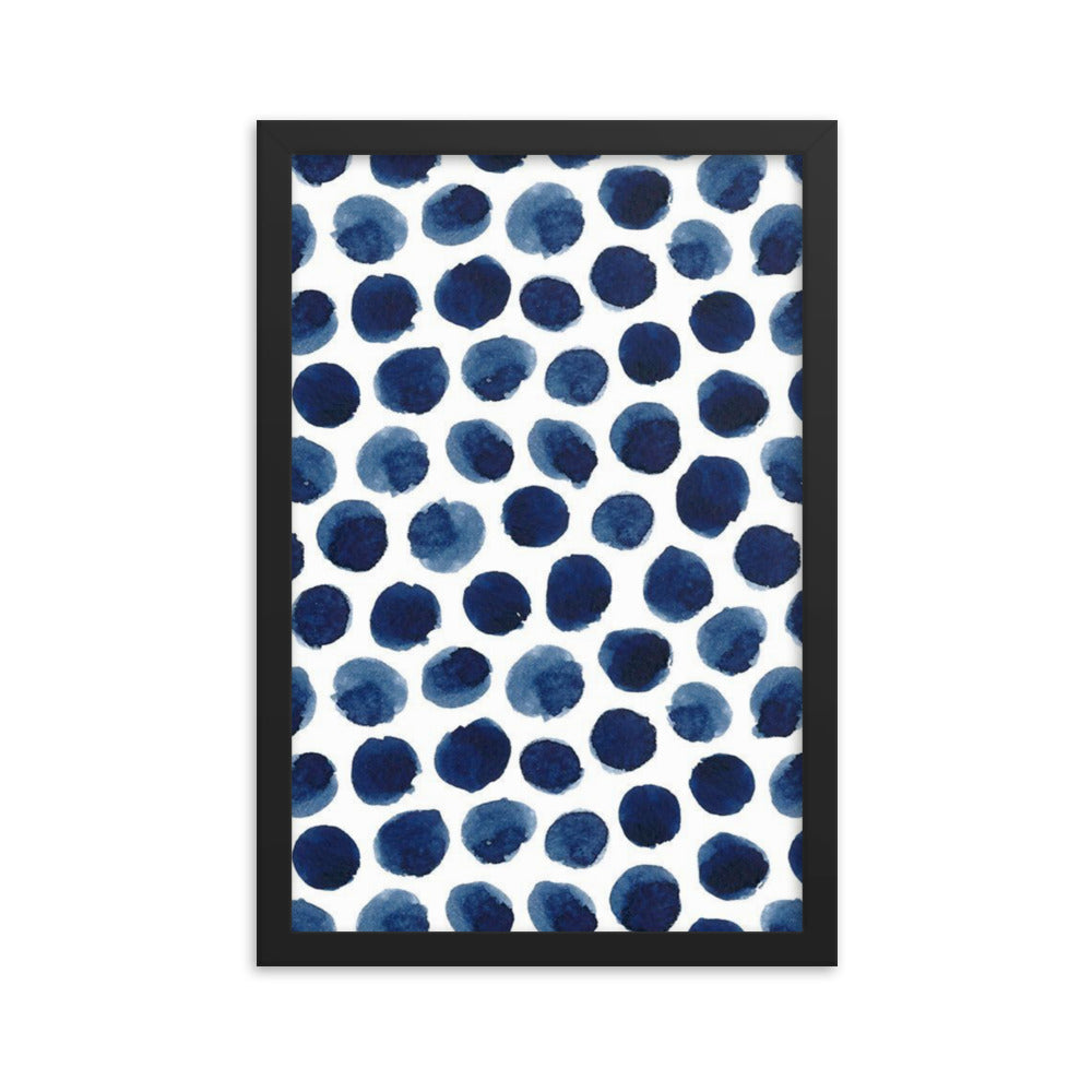 Blue Spots Framed Poster