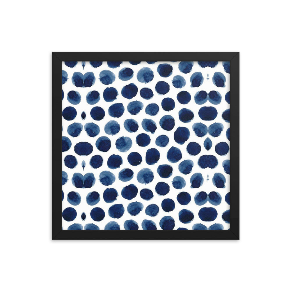 Blue Spots Framed Poster