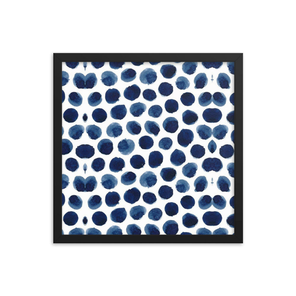 Blue Spots Framed Poster