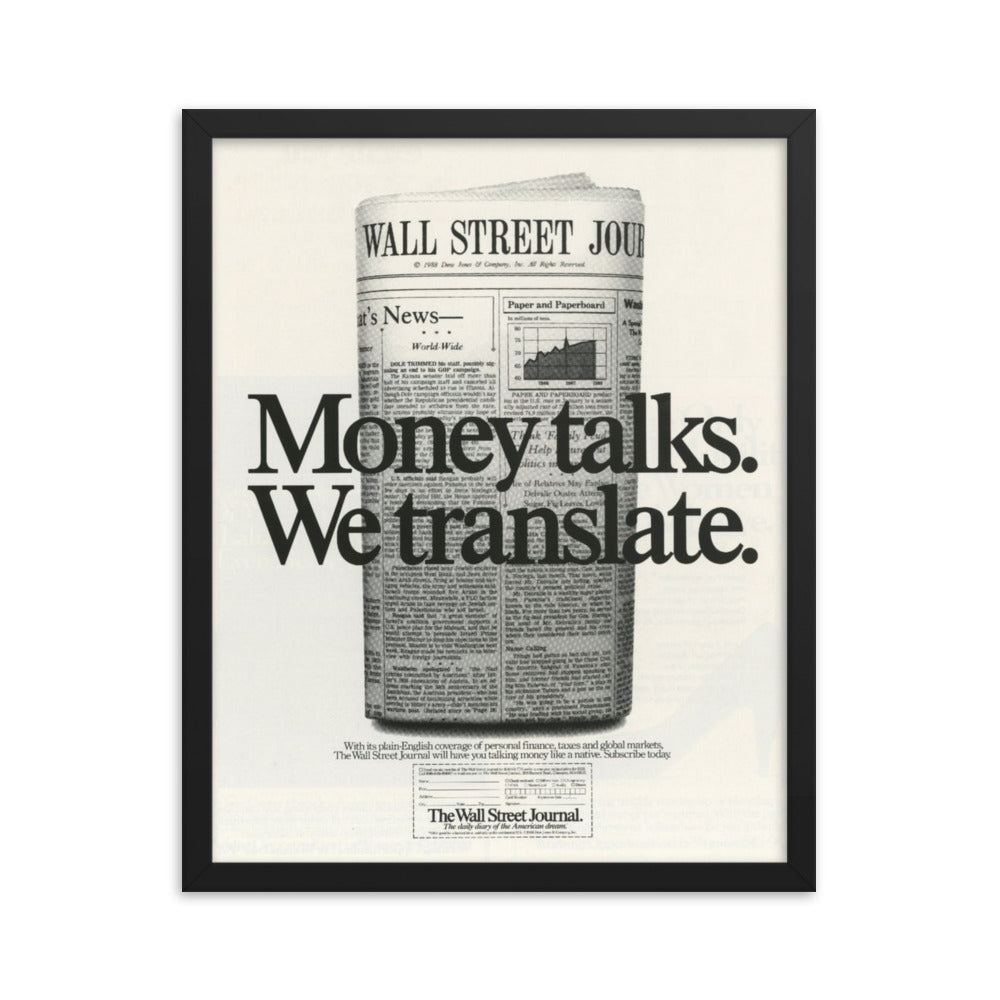 Wall Street Journal Framed Print