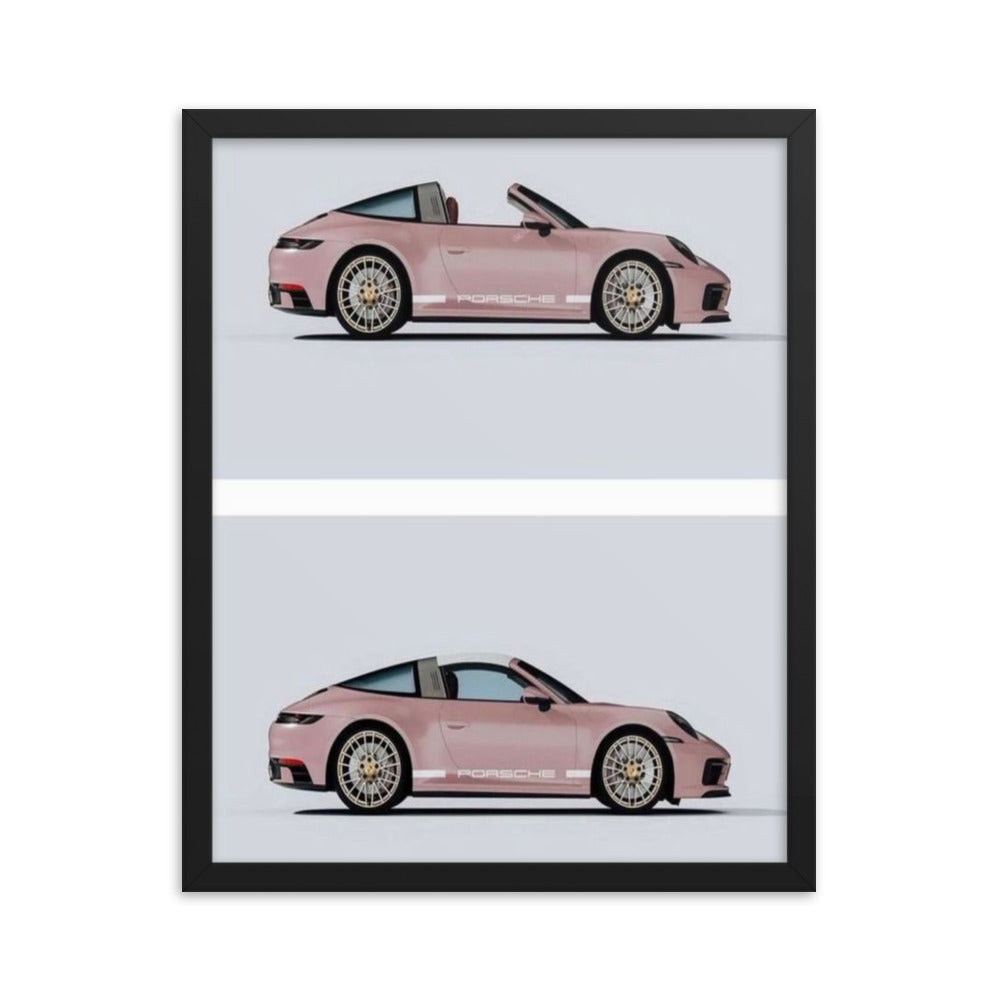 Double Pink Porsche Framed Print