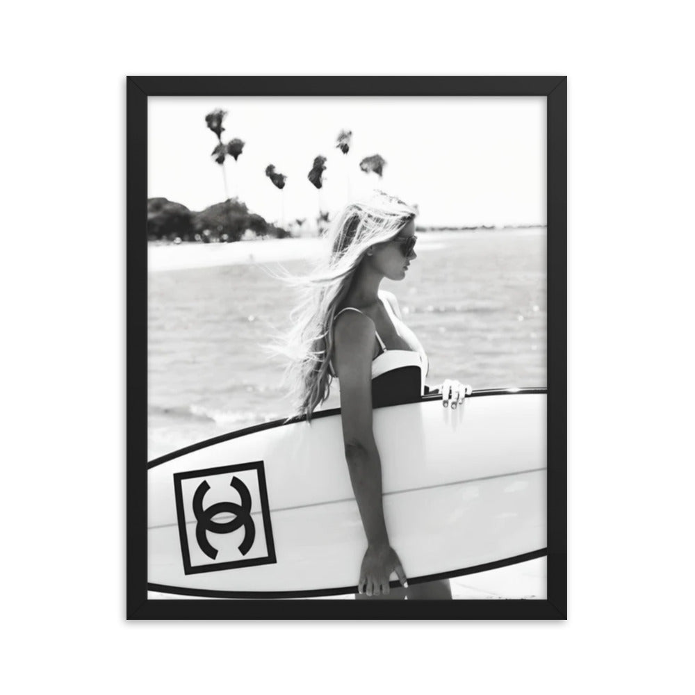 Chic Surfer Framed Poster