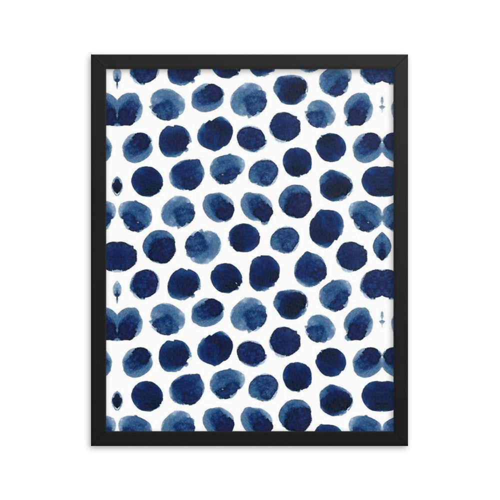 Blue Spots Framed Poster