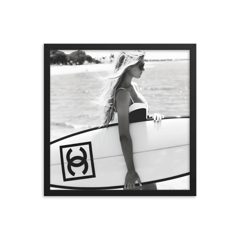 Chic Surfer Framed Poster