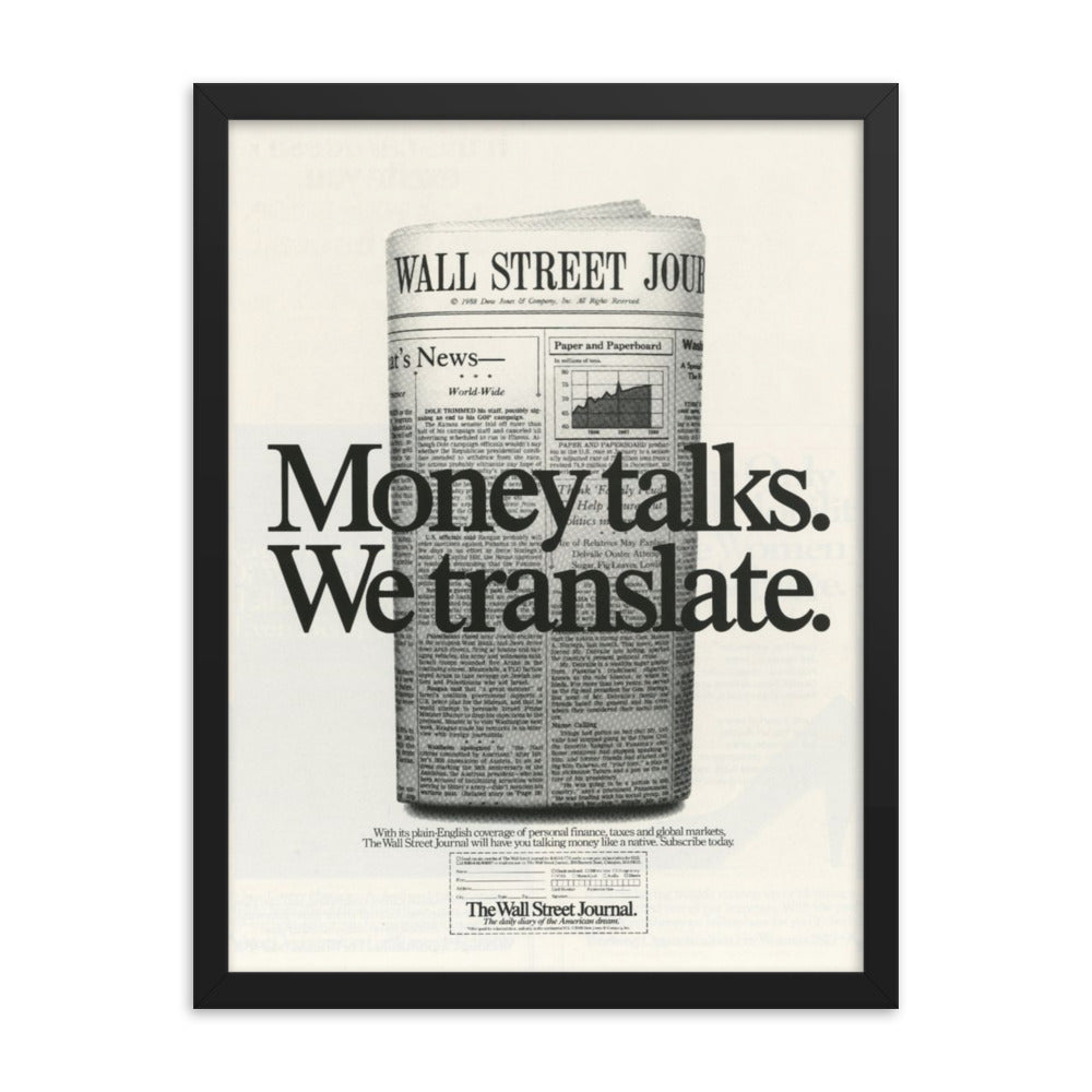 Wall Street Journal Framed Print