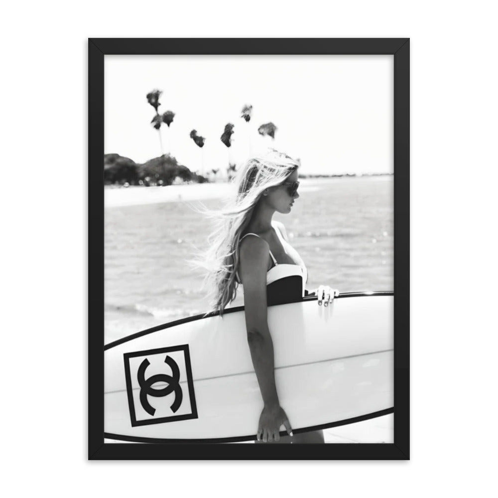 Chic Surfer Framed Poster