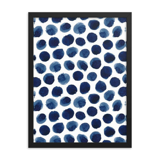 Blue Spots Framed Poster