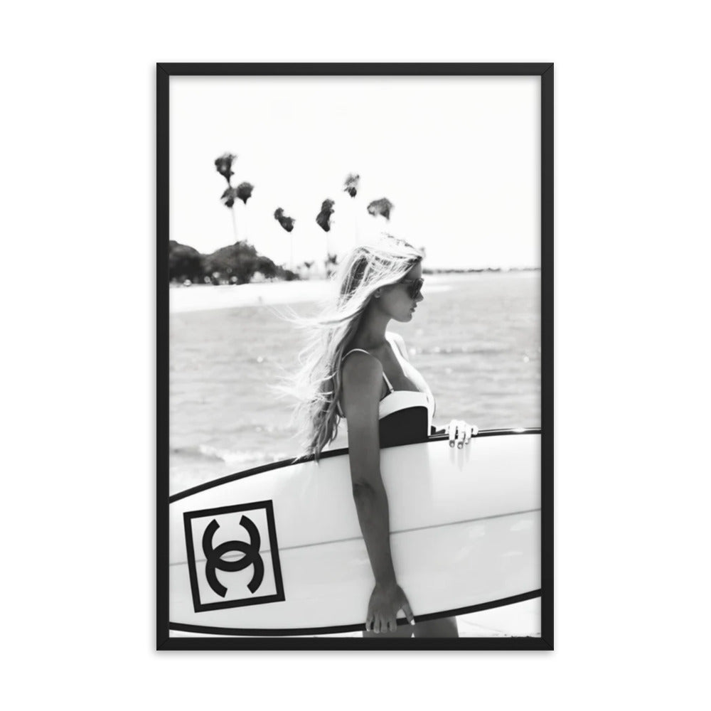 Chic Surfer Framed Poster