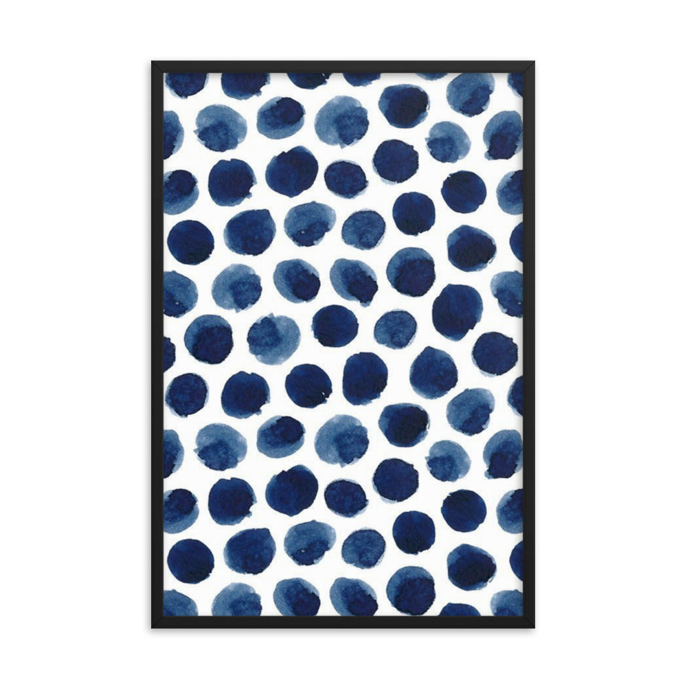 Blue Spots Framed Poster