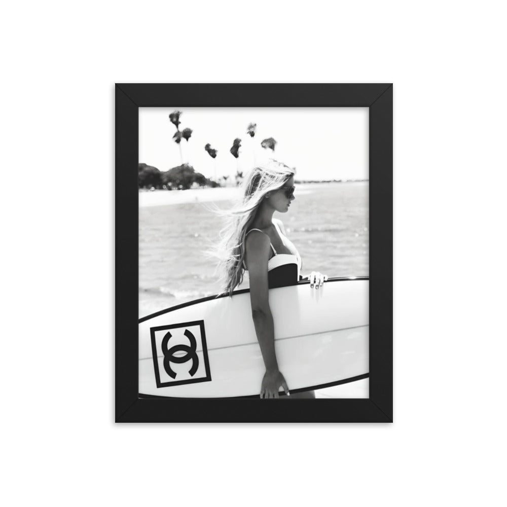 Chic Surfer Framed Poster