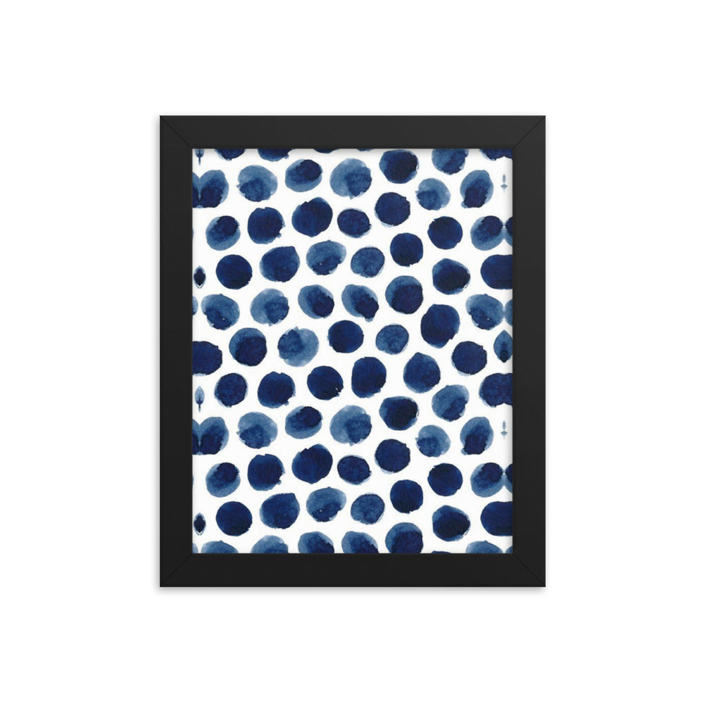 Blue Spots Framed Poster